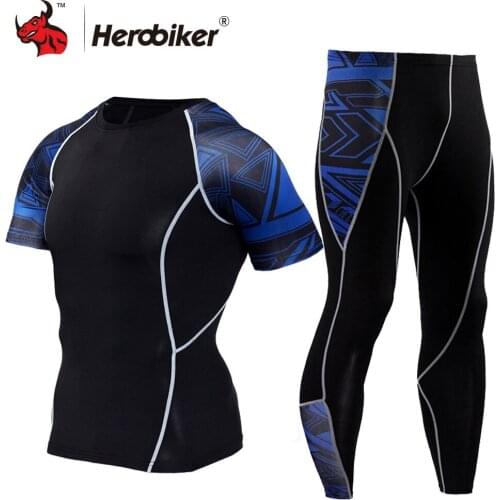 JACK CORDEE Summer Quick Dry Sport Suit Motorcycle Jacket Running T-shirt Set Breathable Short Sleeve Compression Suits
