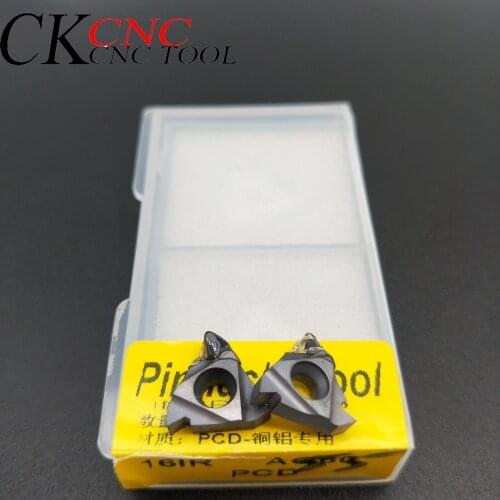 2PCS 16IR AG55 PCD 16IR AG55 PCD CNC lathe High quality threaded insert for Copper and aluminum