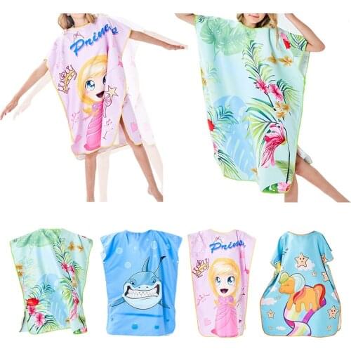 Travel Beach Bath Towel Robe Towel Poncho Surf Poncho Lightweight Absorbent Fast Dry Towel Kids Changing Robe Towel
