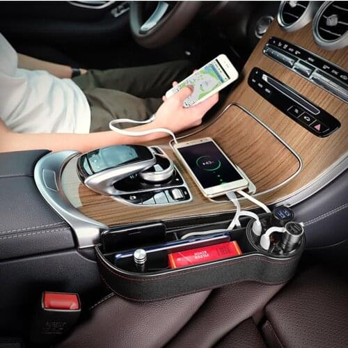 Storage Box Car Organizer Seat Gap Pu Leather Case Pocket Auto Crevice Cup Holder Car Seat Side Slit Multifunctional