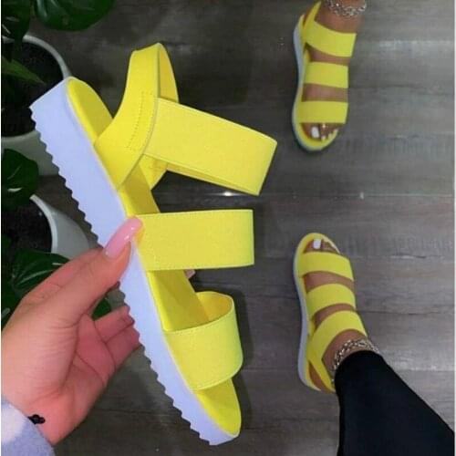 Platform Women Summer Sandals Stretch Fabric Wedges Slip on Ladies Shoes Casual Light Weight Female Footwear Zapatos De Mujer