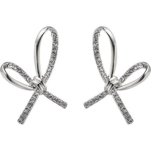 Bowknot Earrings Women Fashion Ears Crystal Jewelry Accessories Gifts For Party Female Hot Sale Earrings 2021