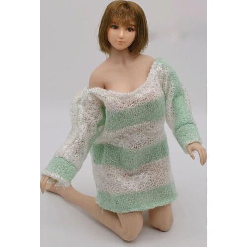 1/6 Female Soldier Loose Striped Sweater Clothes Model For 12" Action Figure Body Doll