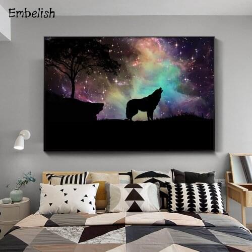 1 Pieces Wild Animals Wolf Modern Home Decor Caudros Wall Posters For Living Room Pictures HD Spray On Canvas Oil Painitngs