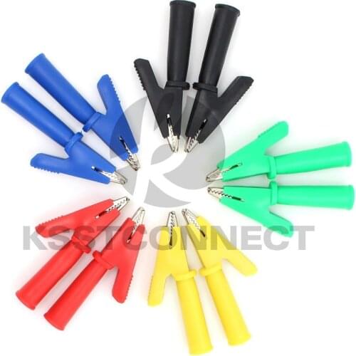 10PCS 5 Color 380V 20A Crocodile Alligator Clips Safety Test folders For 4mm Banana Plugs