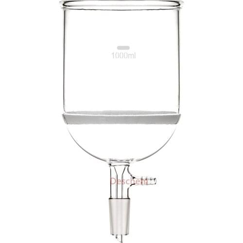 1000ml 24/40 Glass Buchner Funnel 1 Litre Suction Core Coarse Filter w/Vacuum Hose Adapter Lab Glassware