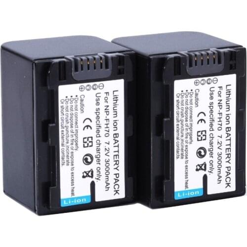 2* 3000mAh NP-FH70 NP FH70 Li-ion Battery / batteries pack for Sony NP-FH100 NP-FH50 NP-FH30 SR10E HC16 SR46E free shipping