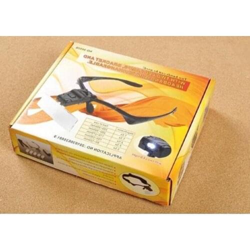 2 sets1.0x1.5x2.0x2.5x3.5 magnification professional mignifying glass with 2 led lamps headband interchangeable by free shipping