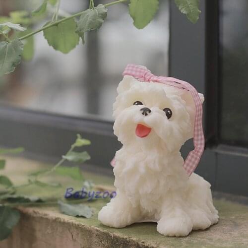 3D Many Kinds Of Puppy Shape Candle Silicone Mold Maltese Dog Shih Tzu Dog Pomeranian Shape Scented Candle Making