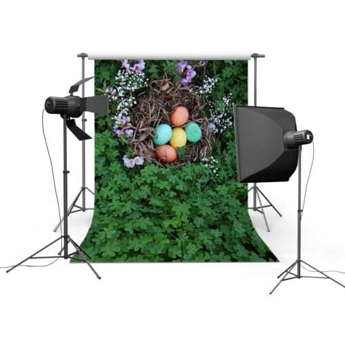 3x5ft Easter Newborn Photo Backgrounds Spring Grass Eggs Flower Nest Nature Backdrop For Photo Studio Custom Kids Backdrops