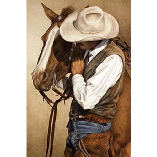 5D Diamond Embroidery Western Cowboy Horse Diamond Painting Complete Diamond Mosaic Home Decoration New Year Gift