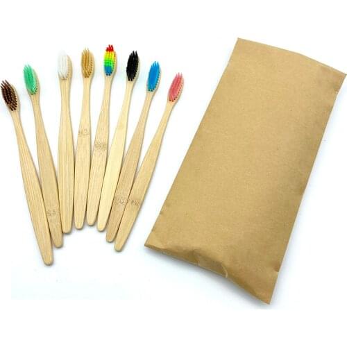 8 Pcs Eco Friendly Toothbrush Bamboo Resuable Toothbrushes Portable Adult Wooden Soft Tooth Brush For Home Travel Hotel Use