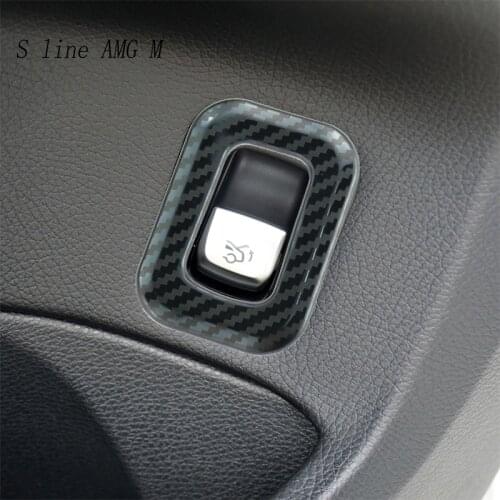 For Mercedes Benz W205 C180 C200 C300 GLC X253 Accessories Cover Stickers Carbon Fiber Interior Trim Trunk Switch Buttons Frame