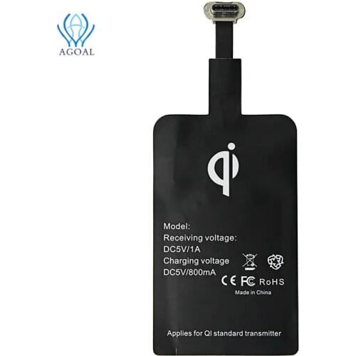 5V 1A Type C Qi Standard Wireless Charger Receiver Charging Adapter For Android Oneplus 5 5t 6 Mi A1 S8