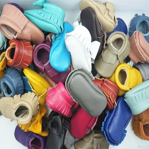 Genuine Leather Baby shoes Newborn Baby moccasins soft Bottom First Walkers indoor Infant bow fringe Toddler Shoes