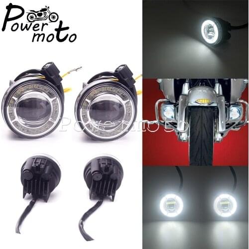 Motorcycle Aluminum LED Front Fog Lights Strobe Flashing Foglights w/ Attachment Kits For Honda Goldwing Tour GL1800 2018-up