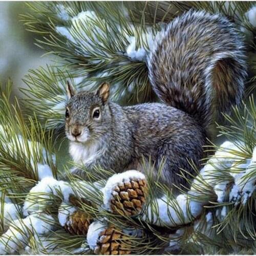 3D DIY Squirrel Diamond Painting Cross Stitch Full Diamond Embroidery Europe Wedding Decoration Square Drill Gift