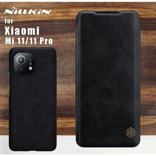 Nillkin For Xiaomi Mi 11 5G case qin Leather Pu full 360 Phone Case Protective Back Cover For Xiaomi Mi 11 Pro
