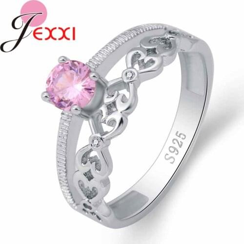 New Arrival Sweet Pink Cubic Zirconia 925 Sterling Silver Ring For Women Birthday Present Party Jewelry High Quality