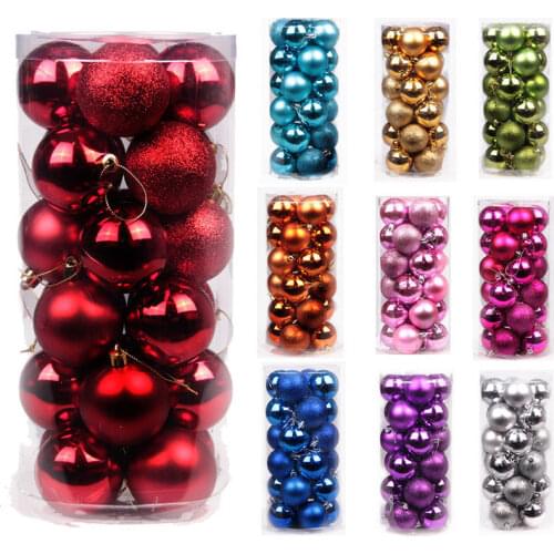 New Product Christmas Decoration Ball, A Box Of 24pcs Shatterproof Christmas Ball Pendant, Decorations For Holiday Parties