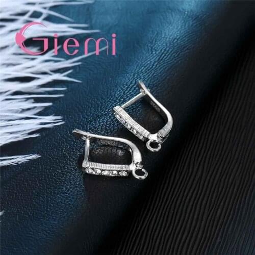 Wholesale 925 Sterling Silver Jewelry Part Charm Hoop Earring For Women Fine Components DIY Jewelry Connector Making