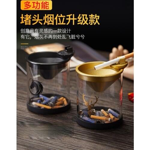 Funnel ashtray creative household trend ashtray with cover personalized living room smoke anti fly ash smoke odor device
