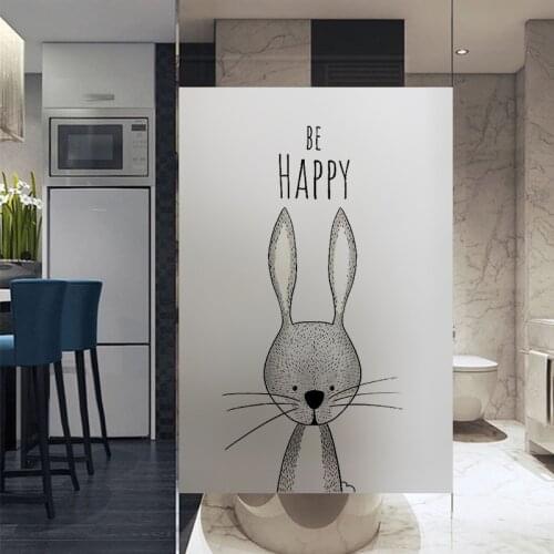 Cartoon lion elephant deer Window Film Stained Glass Film Transfer Vinyl Window Glass Stickers Shower Door Film No Glue