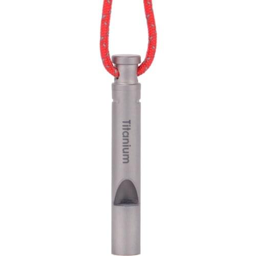 #Portable Ultralight Titanium Whistle with Cord Emergency Hiking Camping Whistle Outdoor Survival Tools Camping Hiking Exploring