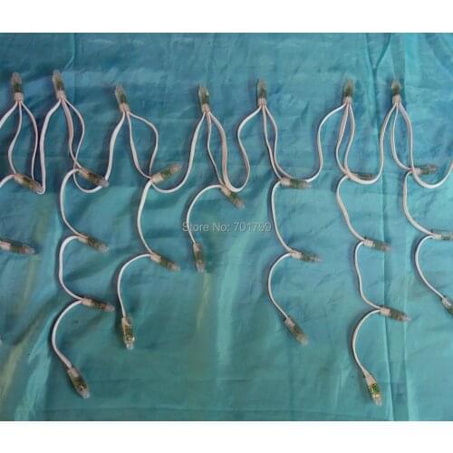 Simple/dump RGB Icicles 12V light string;total 69nodes;all white wire;IP68 rated