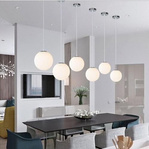 Dropshipping Nordic Chandelier Minimalist Art LED Chandeliers Hang Glass Ball Living Room Bedroom Bar Restaurant Home Lighting