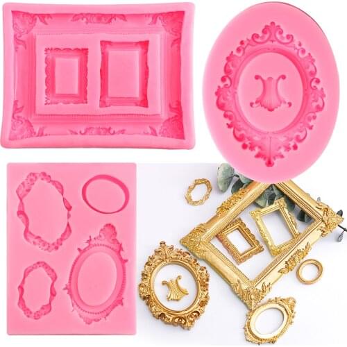 Vintage Relief Fondant Cake Border Silicone Mold For Wedding Chocolate Cake Tools Baking non-stick & heat-resistant Reusable