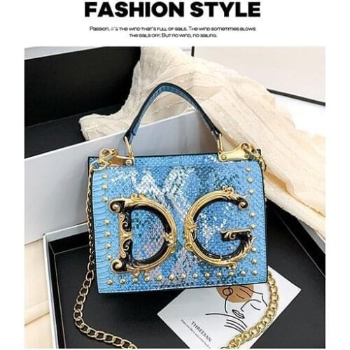 Luxury brand handbag women 2021 fashion messenger bag new line snake pattern Handbag letter versatile One Shoulder