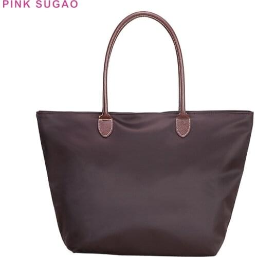 Pink Sugao women purse luxury handbags women bags designer nylon purses and handbags shoulder bag shopping bag folding beach bag