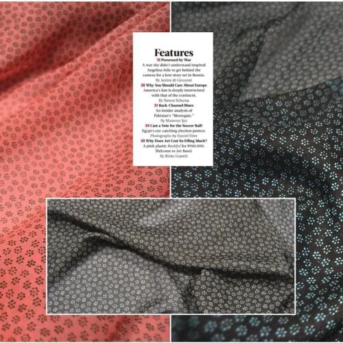 Silk Chiffon Fabric Dress Brick Color Black Dark Coffee Small Flower Real 100% clothing Cloth DIY patchwork