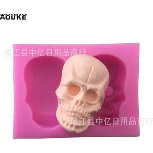 Halloween Easter Terrorist Skulls 3D Shape Soap Silicone Mold Chocolate Pastry Mould Fondant Cake Decoration DIY Baking Tools