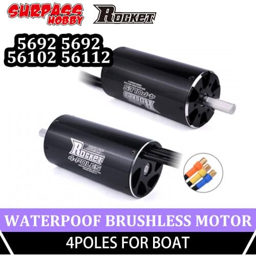 SURPASS HOBBY ROCKET 5682 5692 56102 56112 Rc Motor Waterproof 4Poles Brushless Motor 8mm Shaft for RC Boat Car Traxxas Scx24