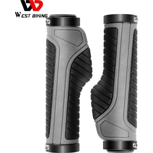 WEST BIKING Bike Handlebar Grip 1 Pair Rubber Anti-Skid Ergonomic MTB Cycling Bicycle Grips Bicycles Parts Handlebar Cover