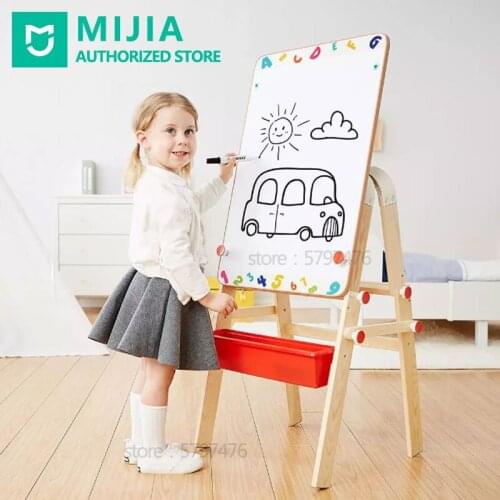 Xiaomi Top Bright Study Desk 2 In 1 Magnetic Whiteboard Blackboard Pine Furniture Wood Table Storage Box For Kids Painting
