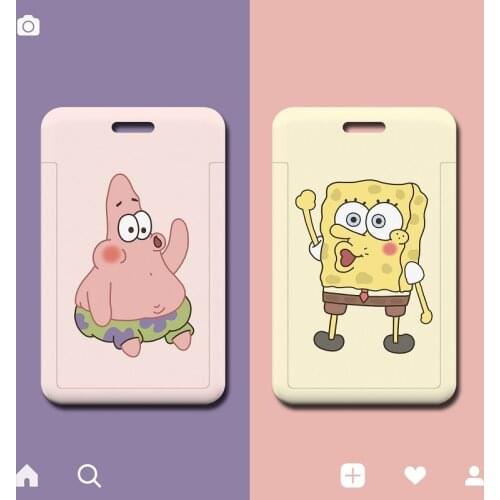 Cartoon Sponge Starfish Couple Card Credit Card Case Student Card Name Card Bus Card, Card Sheath, Card Holder, Subway Card