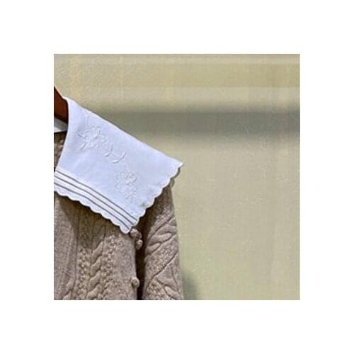 Women Sweater 2021 Fall and Winter Apricot Sailor Neck Sweater Cardigan Loose Retro Jacket