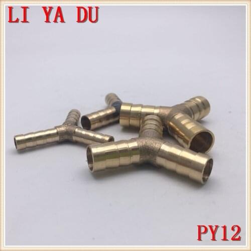 10pcs/lot PY12 Copper pagoda joint Brass joint/water pipe /gas PY-12 Brass Pipe Fitting Y 3 Way type