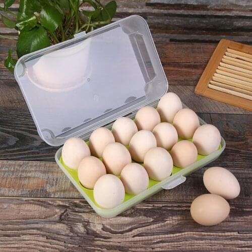 15 Grid Transparent Egg Refrigerator Storage Box Portable Outdoor Anti-collision Plastic Egg Box Food Container Kitchen Supplies