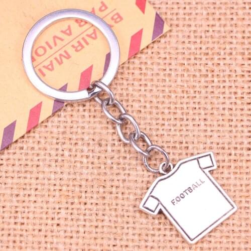 20pcs New Fashion Keychain 26*23 mm football cloth Pendants DIY Men Jewelry Car Key Chain Ring Holder Souvenir For Gift