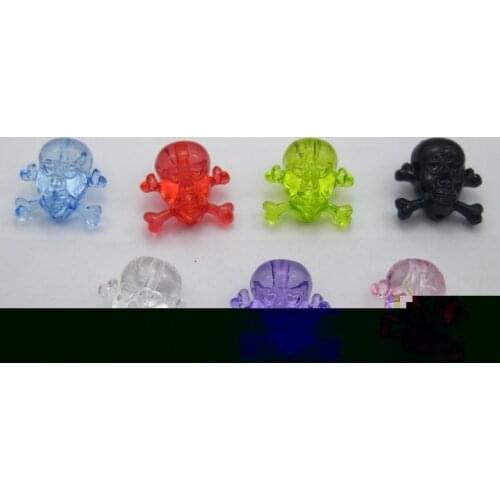 30 Mixed Colour Transparent Halloween Skull Cross Bones Beads 21mm(0.83")