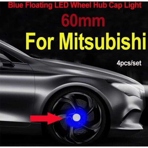 4pcs Silver/Black 60mm Auto Car Wheel Rim Center Caps Covers Led Light Floating Illumination for Outlander Jinxuan Pajero Yi Ge