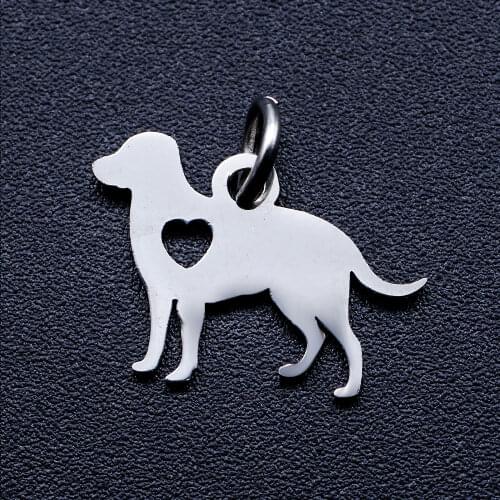 5pcs/lot 3 Color Dog DIY Jewelry Charms Wholesale 100% Stainless Steel Charm for Bracelet Making Dropshipping Factory Direct