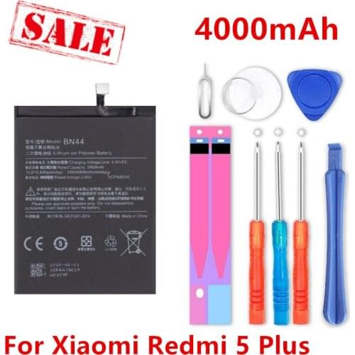 100% NEW Xiao mi BN44 4000mAh Battery For Xiaomi Redmi 5 Plus Red mi 5Plus High Quality Phone Replacement Batteries