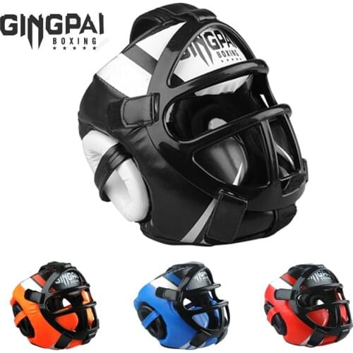 Grade PU leather Boxing Helmet head protectors adult Child Professional competition headgear MMA Muay thai kickboxing Head Guard