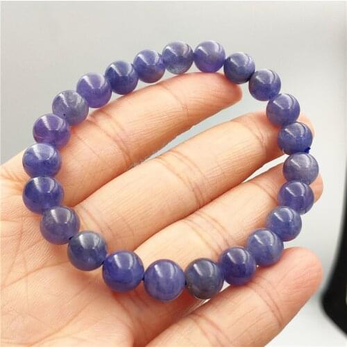 Genuine Natural Tanzanite Tanzania Bracelet For Women Men Gemstone Blue 8mm Round Beads Stretch Jewelry Crystal Bracelet AAAAA