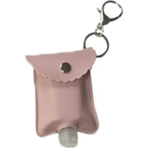 Empty Bottle Leather Keychain Holder Refillable Travel Sized Keychain Carriers Flip Cap Reusable Bottles 30 ML Bottles for Soap